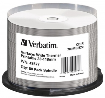  CD-R Verbatim 700Mb 52x Thermo Printable (50) 43577