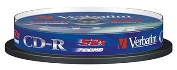  CD-R Verbatim 700Mb 52x DataLife Cake Box (10) 43437