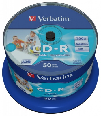  CD-R Verbatim 700Mb 52x Wide Printable (50) 43438