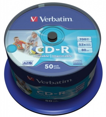  CD-R Verbatim 700Mb 52x Wide Printable (50) 43309