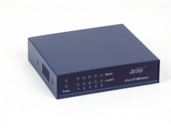 Коммутатор Acorp HU5D 10/100 Mbps 5-port Metal case