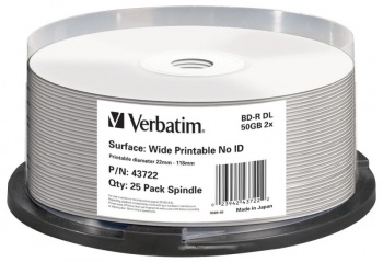  BD-R Verbatim 50Gb 2x Scratchguard Printable(25) 43722