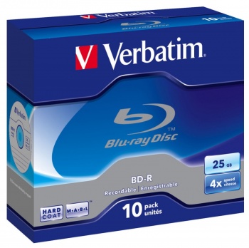  BD-R Verbatim 25Gb 4x Scratchguard+ Slim Jewel Case (10) 43721