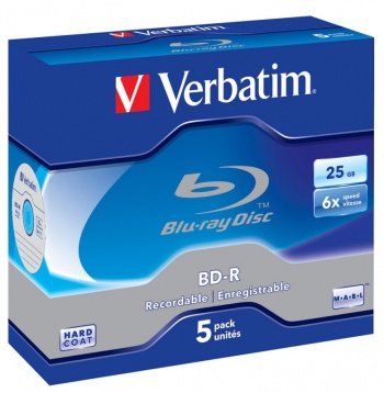  BD-R Verbatim 25Gb 6x Scratchguard+ Jewel Case (5) 43715