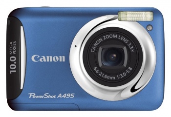  Canon PowerShot A495 IS  10Mpix 3.3x SDXC/SDHC 2.5" LCD